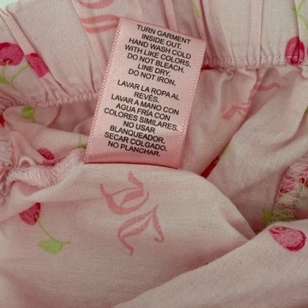 Juicy Couture Pink Cherry Print Rhinestone Logo‎ Sleepwear Shorts Size Medium - Picture 7 of 7